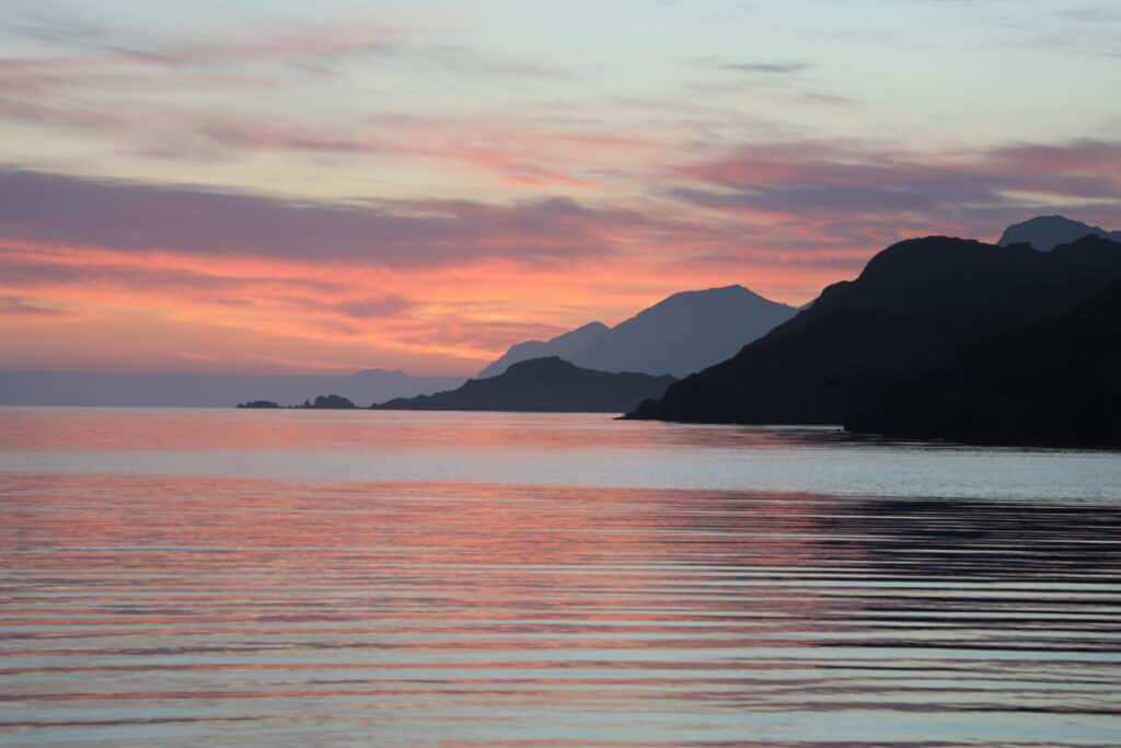 Adak island, sunset