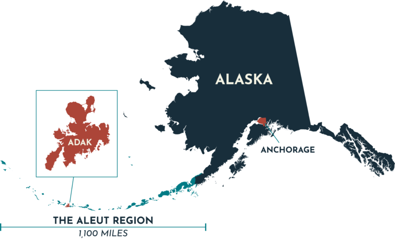 map of Adak in the context of ALaska