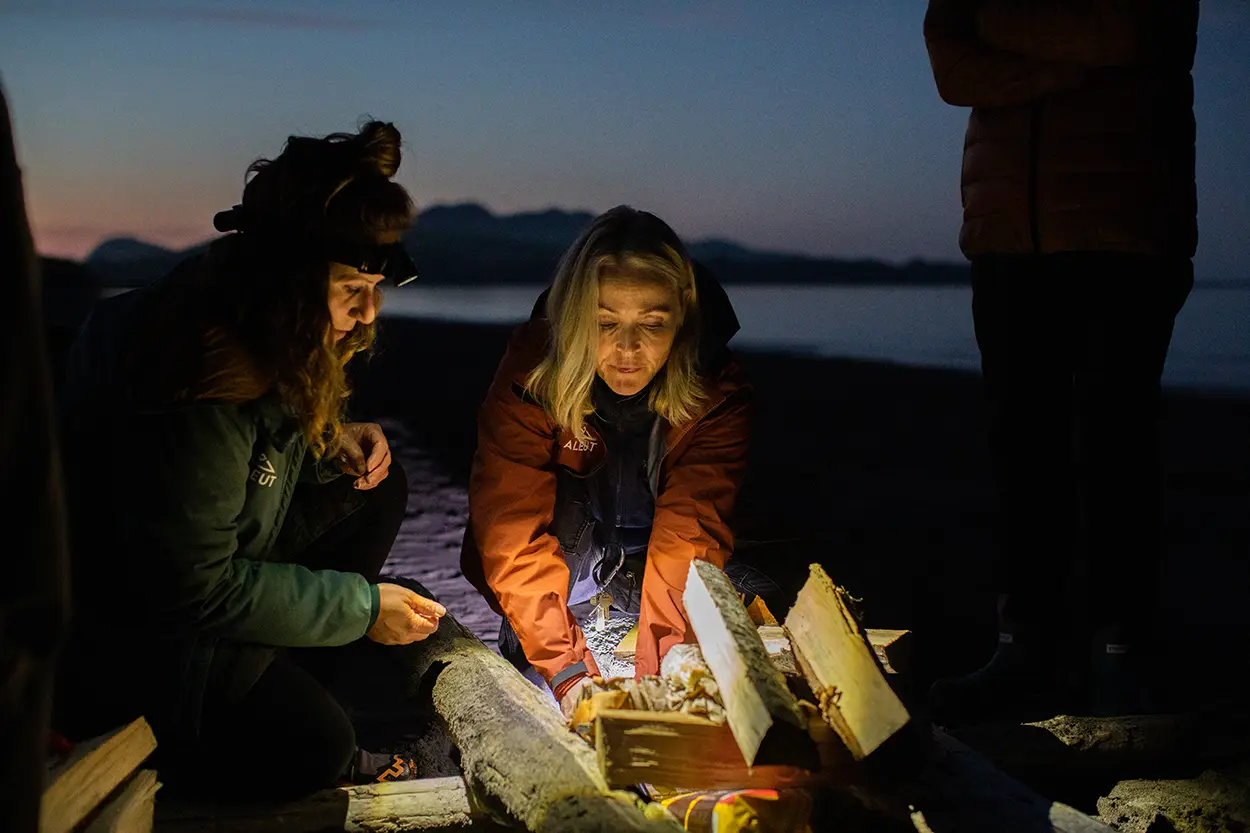 Campers in Adak Island, Alaska.